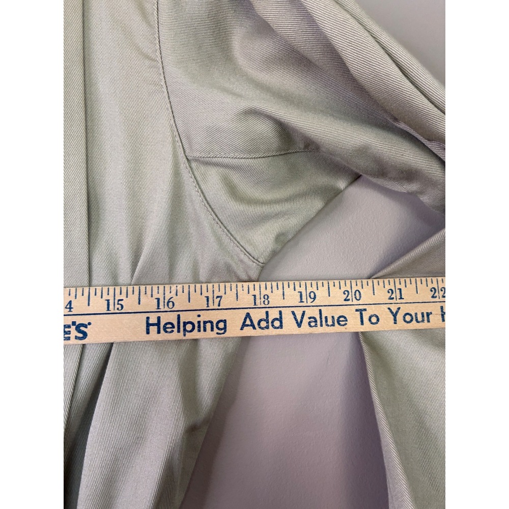 Vintage Jim Heilman Khaki Tan Pleated Shirt Dress Long Sleeve Midi Pockets Sz 10 - Picture 4 of 10